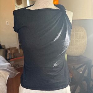 Gucci Cashmere sleeveless asymmetric top